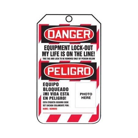 BILINGUAL OSHA DANGER LOCKOUT TAG TSP107CTP